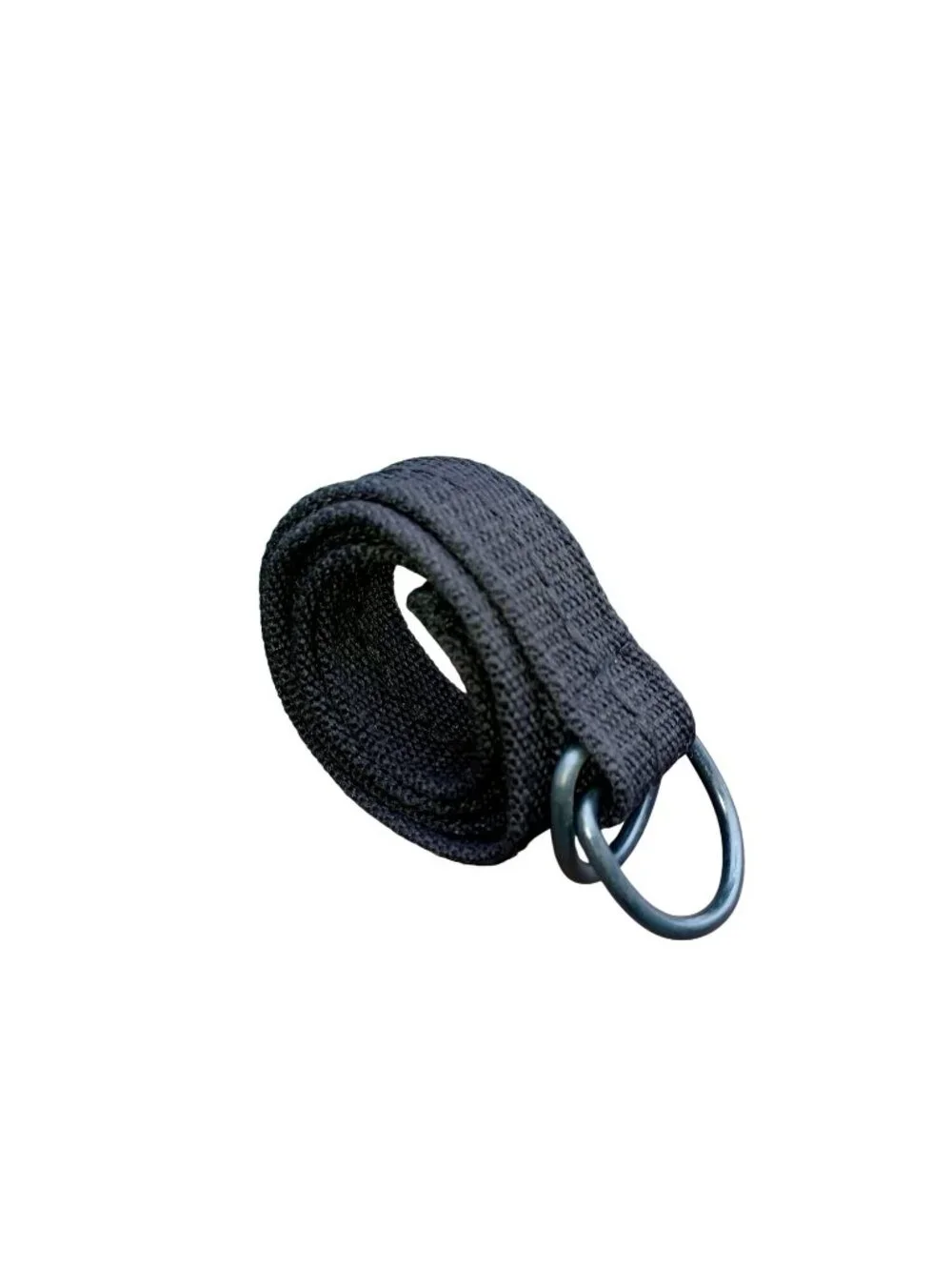 Belt Black Casual Cloth D-Ring Buckle Woven Web Soft Flexible Unisex Men Women